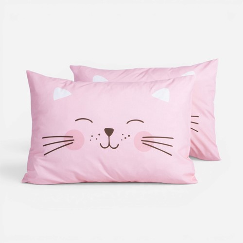Παιδική Μαξιλαροθήκη Nef-Nef Homeware Happy Cat Pink