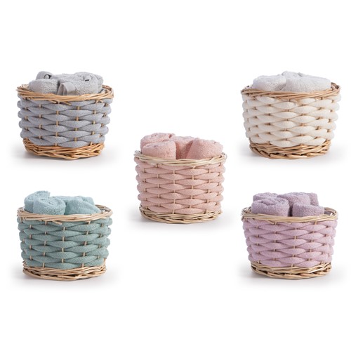 Διακοσμητικό Καλάθι Με Λαβέτες Nef-Nef Homeware Borra Peach