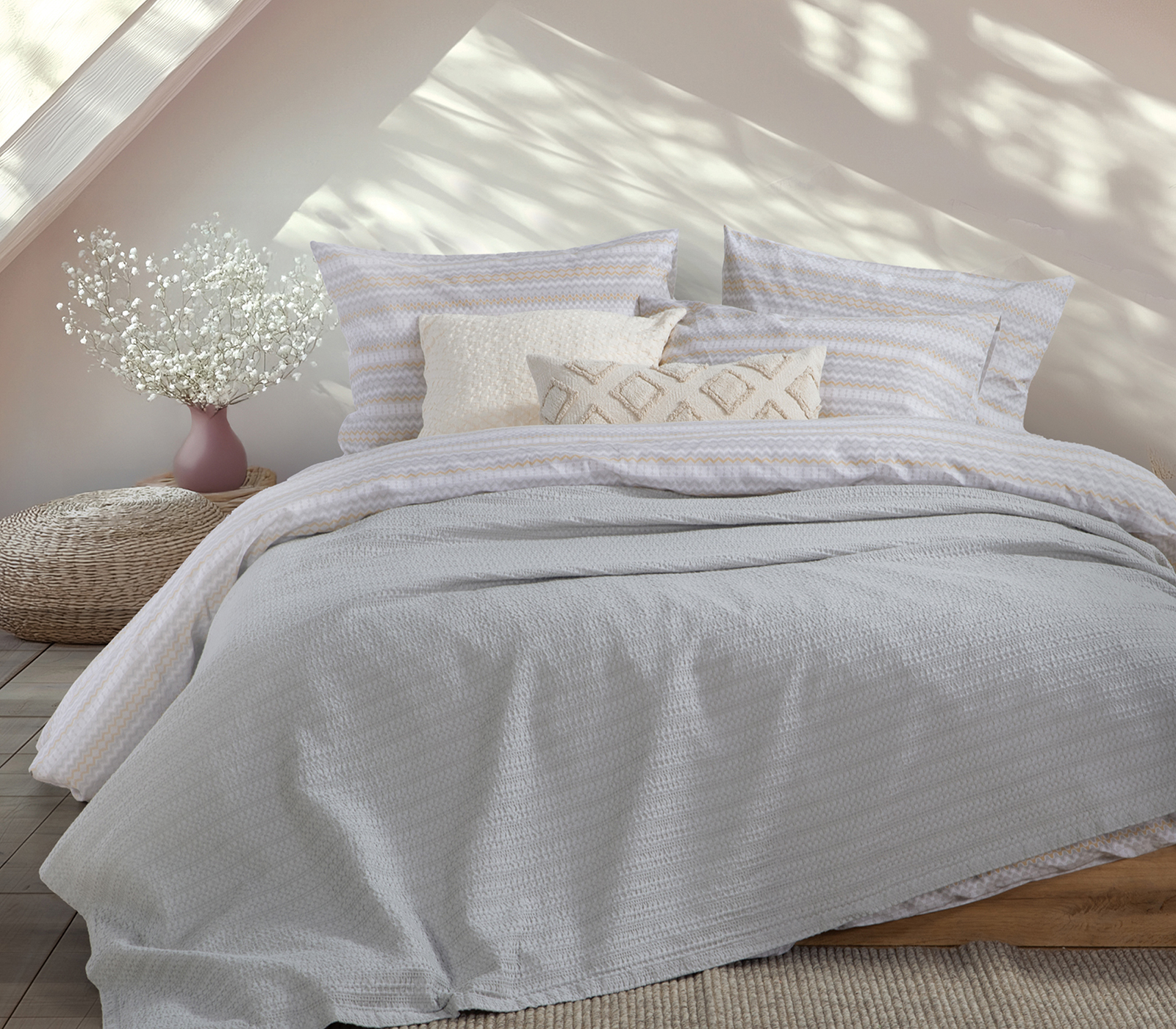 Πικέ Κουβέρτα Μονή Nef-Nef Homeware Cool 160x240 L.Grey 