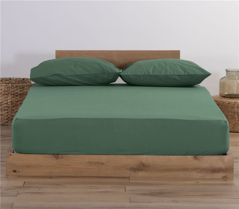 Σεντόνι Μακό Nef-Nef Homeware King Size Με Λάστιχο Jersey 180X200+35 Green