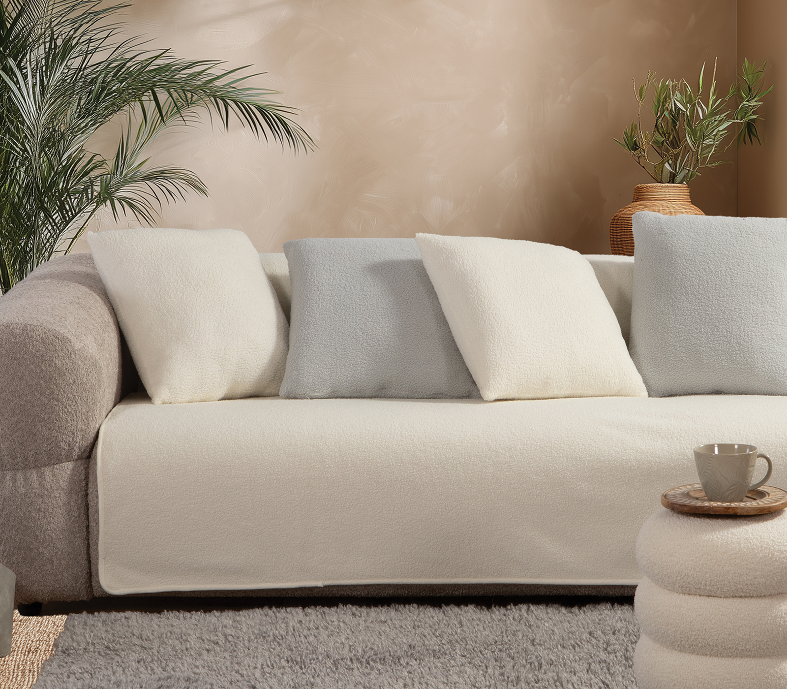 Ριχτάρι Πολυθρόνας Nef-Nef Homeware Breda 180x180 Ecru