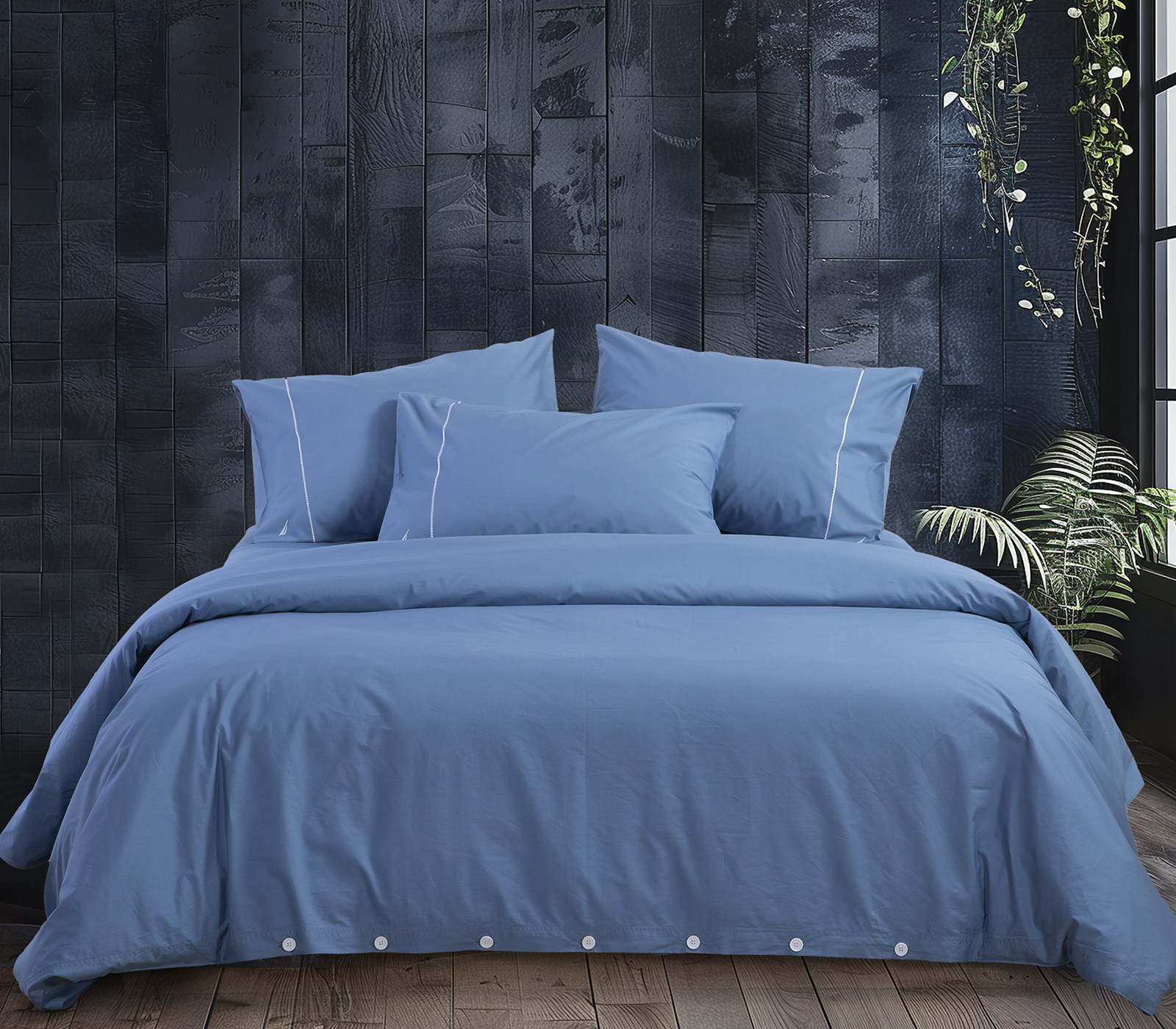 Παπλωματοθήκη Υπέρδιπλη Nef-Nef Homeware (Σετ)  Nautica-Nau Wave Solid 240X220 Blue