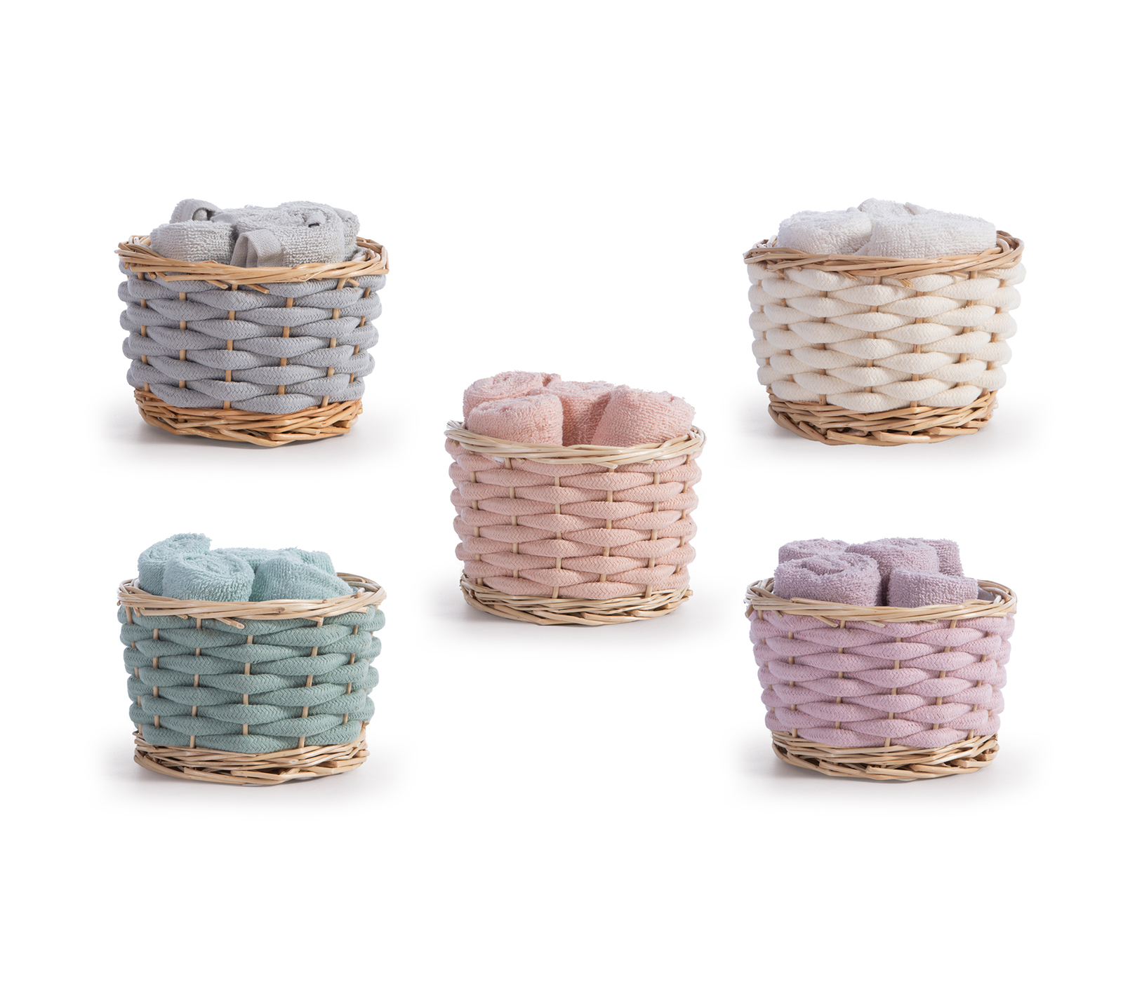 Διακοσμητικό Καλάθι Με Λαβέτες  Nef-Nef Homeware Borra Grey