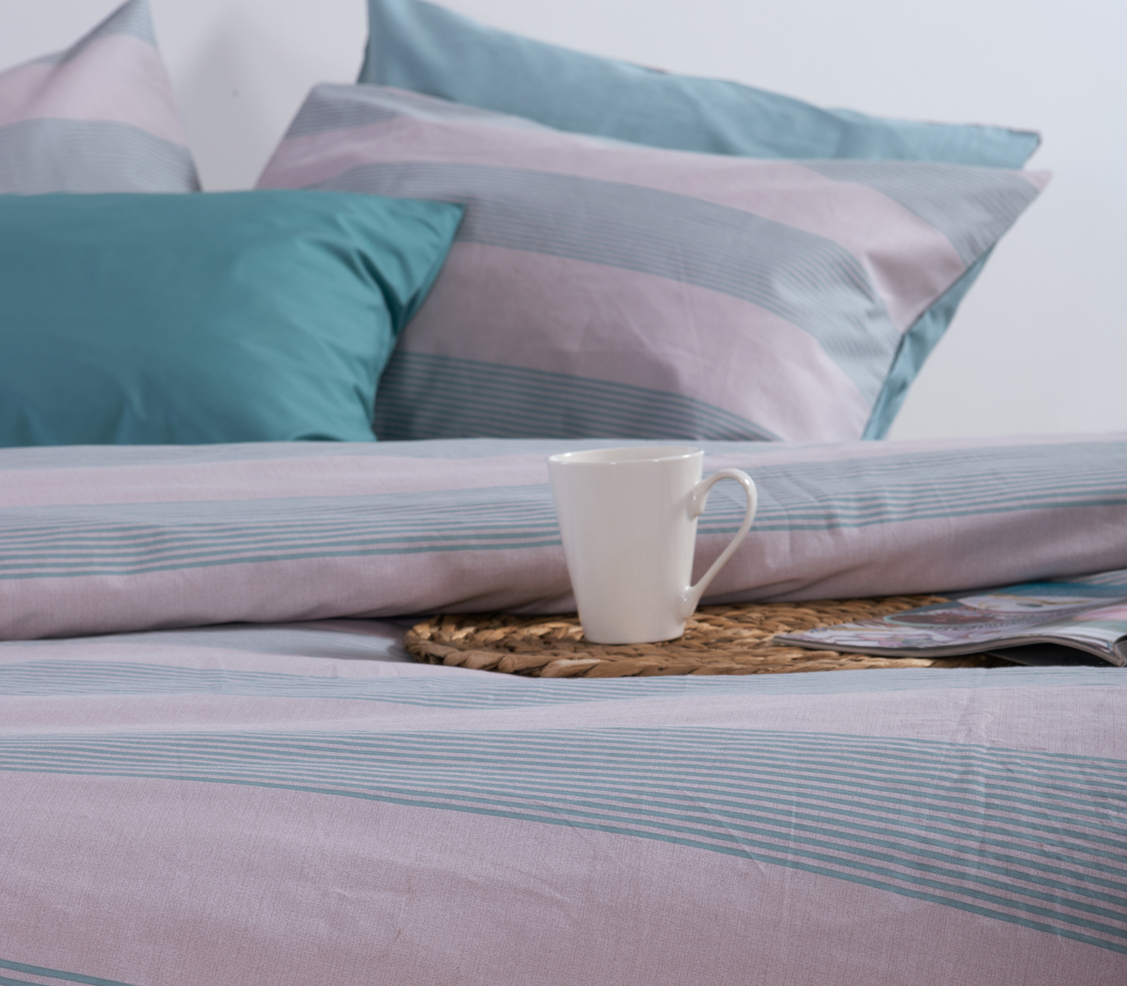 Μαξιλαροθήκη Nef-Nef Homeware Casual Stripe 52x72 Petrol