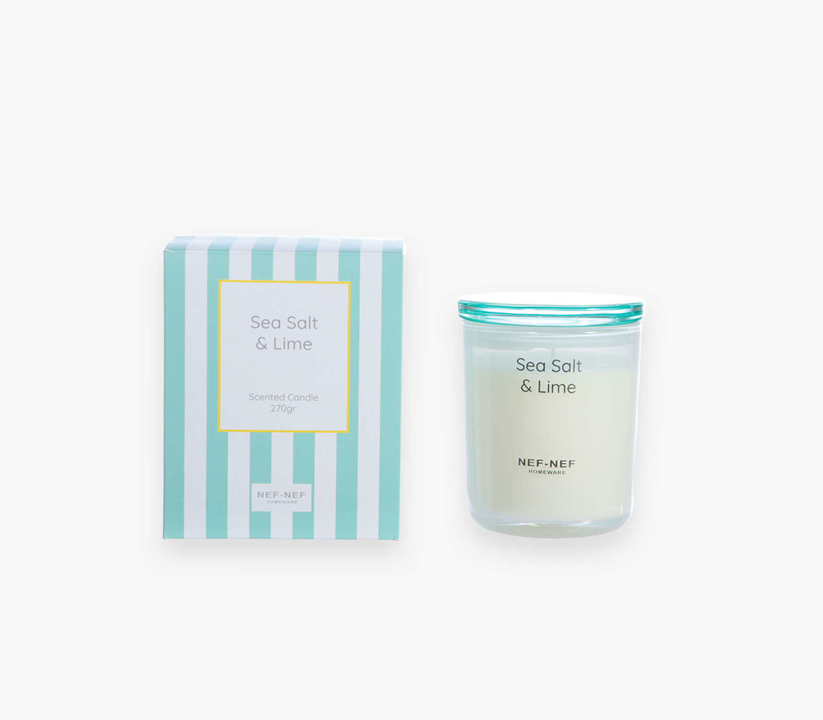 Αρωματικό Κερί Nef-Nef Homeware Sea Salt Lime 270gr Aqua