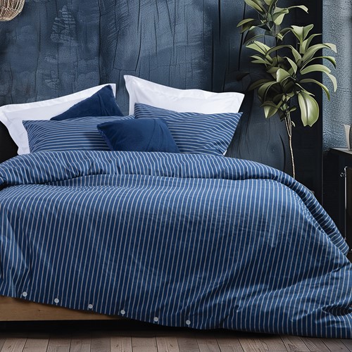 Παπλωματοθήκη Υπέρδιπλη Nef-Nef Homeware (Σετ) Nau Coast 240X220 Τrue Navy