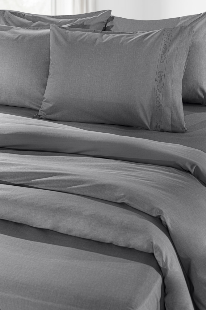 Σεντόνι King Size Μεμονωμένο Guy Laroche Color Plus Anthracite 180Χ200+42
