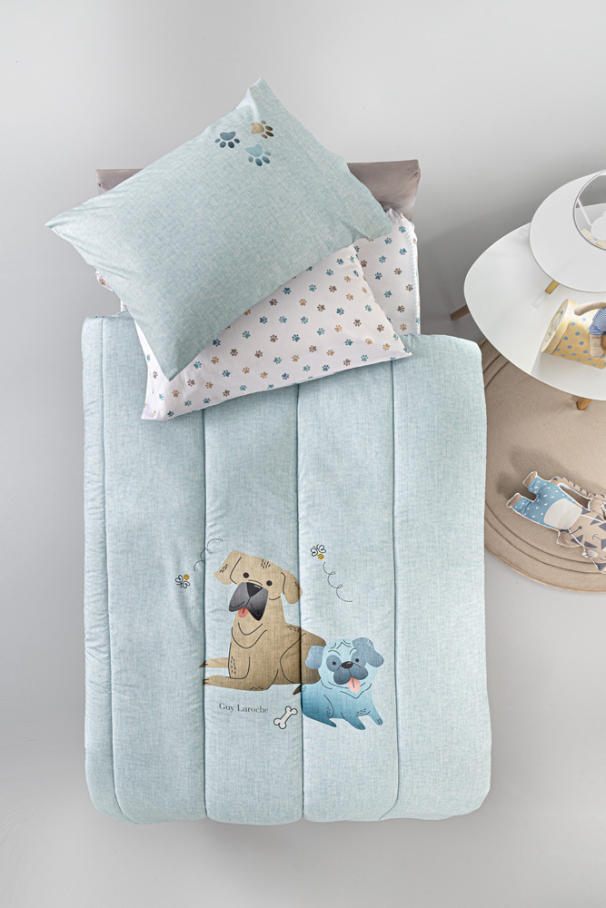 Παιδικό Κουβερλί Guy Laroche Paw Suede 160Χ230 Ciel 