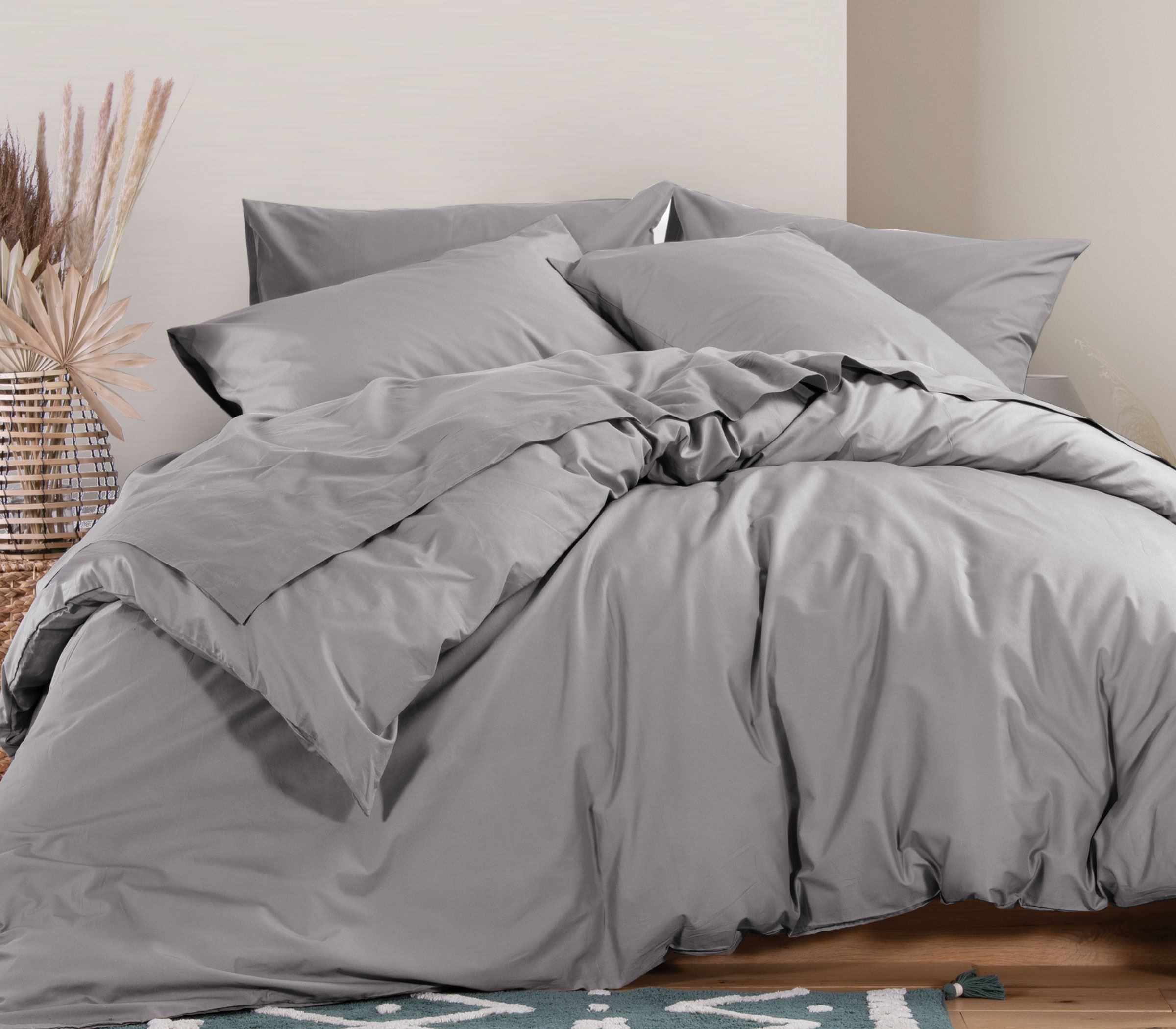 Παπλωματοθήκη Υπέρδιπλη Nef-Nef Homeware Basic-22 Light Grey 230x240
