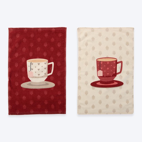 Ποτηρόπανο Βελουτέ Nef-Nef Homeware Cup Of Tea 40x60 Ecru