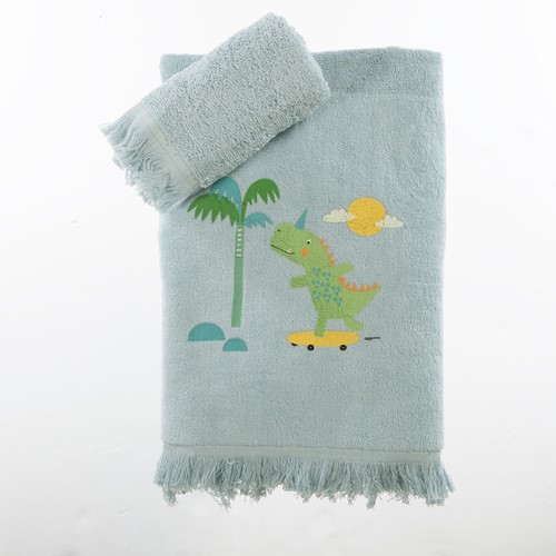 Παιδικές Πετσέτες Nef-Nef Homeware (Σετ) Dinos On Wheels Blue