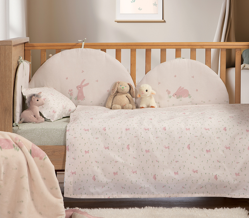 Βρεφικά Σεντόνια Nef-Nef Homeware (Σετ) Country Bunny Ecru/Mint 