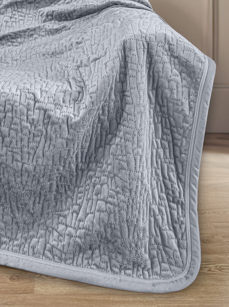 Ριχτάρι Πολυθρόνας Guy Laroche Bolzano Silver 130X170 + Mαξιλάρι 40X40+2.5 χωρίς γέμιση