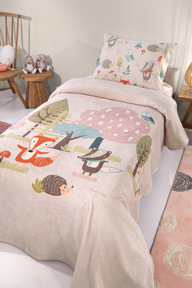 Παιδική Κουβέρτα Fleece Saint Clair Timber Pudra 160X220