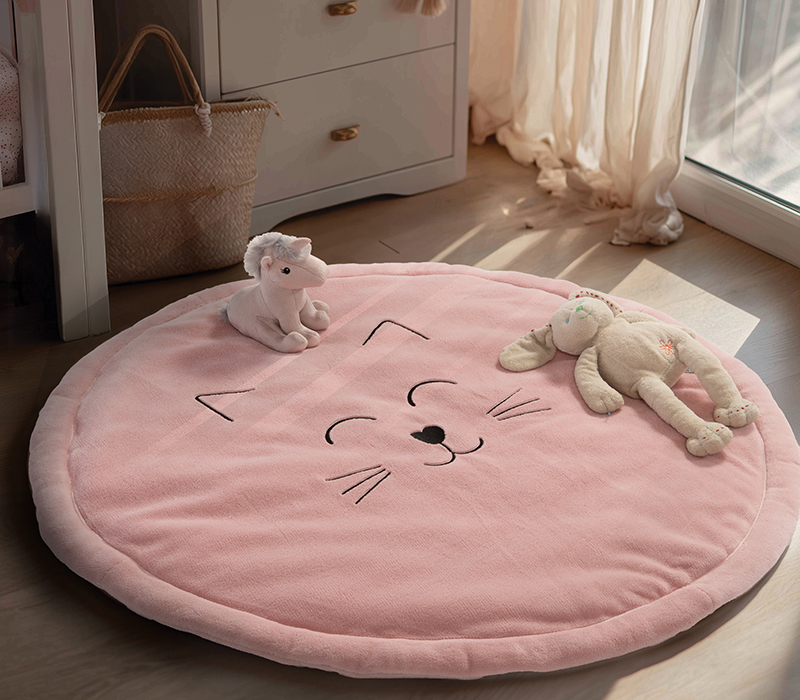 Χαλάκι Παιχνιδιού Nef-Nef Homeware Smiling Cat D.90 Pink