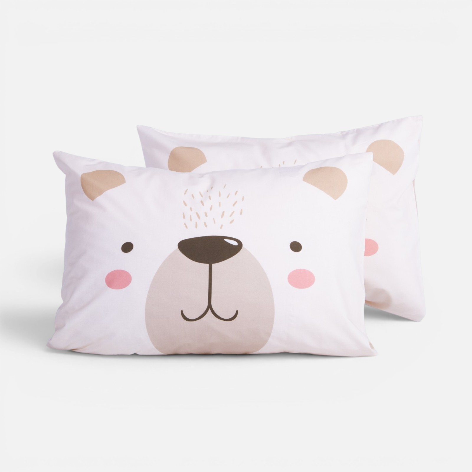 Παιδική Μαξιλαροθήκη Nef-Nef Homeware Happy Bear Ecru 