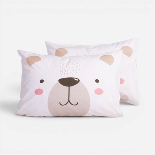 Παιδική Μαξιλαροθήκη Nef-Nef Homeware Happy Bear Ecru