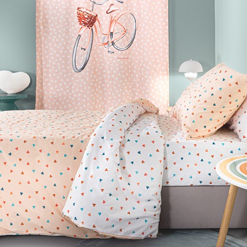 Παιδικά Σεντόνια Guy Laroche (Σετ) Amore Salmon 100X200+28 Με Λάστιχο