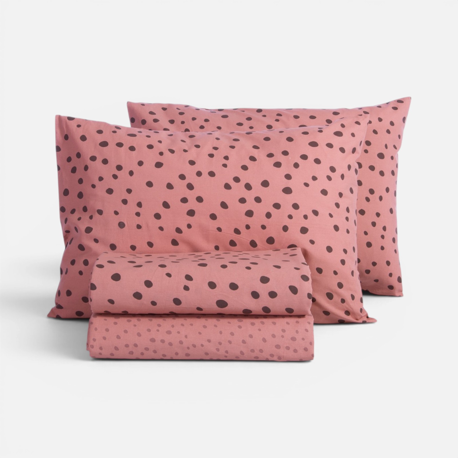Μονά Σεντόνια Nef-Nef Homeware (Σετ) Βαμβακερά με Λάστιχο Trust 170Χ270 Dusty Rose