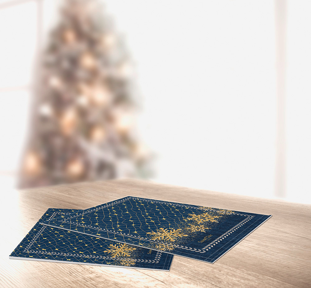 Σουπλά Χριστουγεννιάτικο Saint Clair Christmas 3036 Blue Laser Cut 45X33