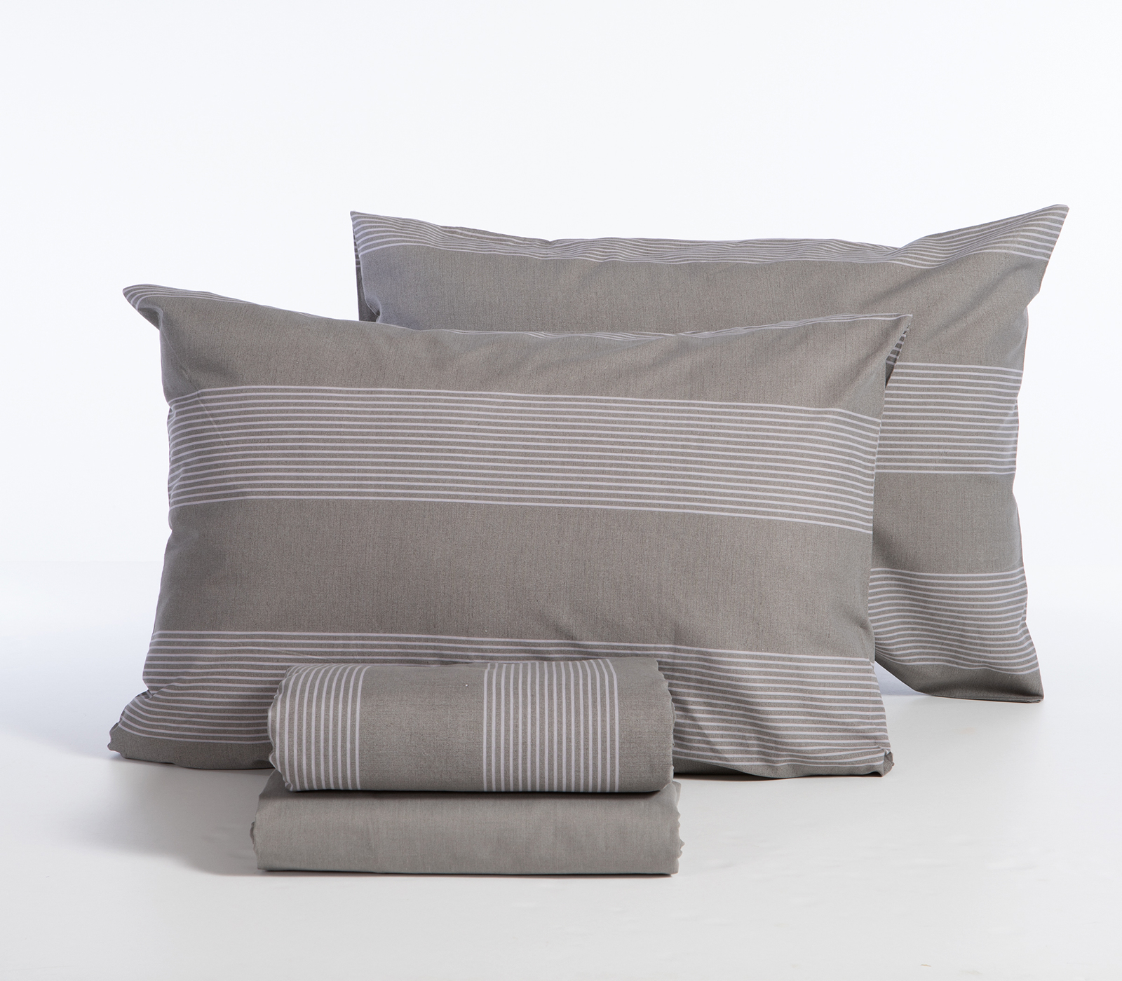 Σεντόνια Μονά Nef-Nef Homeware (Σετ) Casual Stripe 170x270 D.Grey