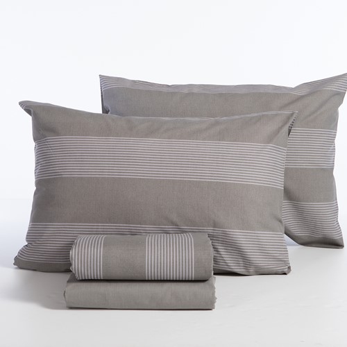 Σεντόνια Μονά Nef-Nef Homeware (Σετ) Casual Stripe 170x270 D.Grey