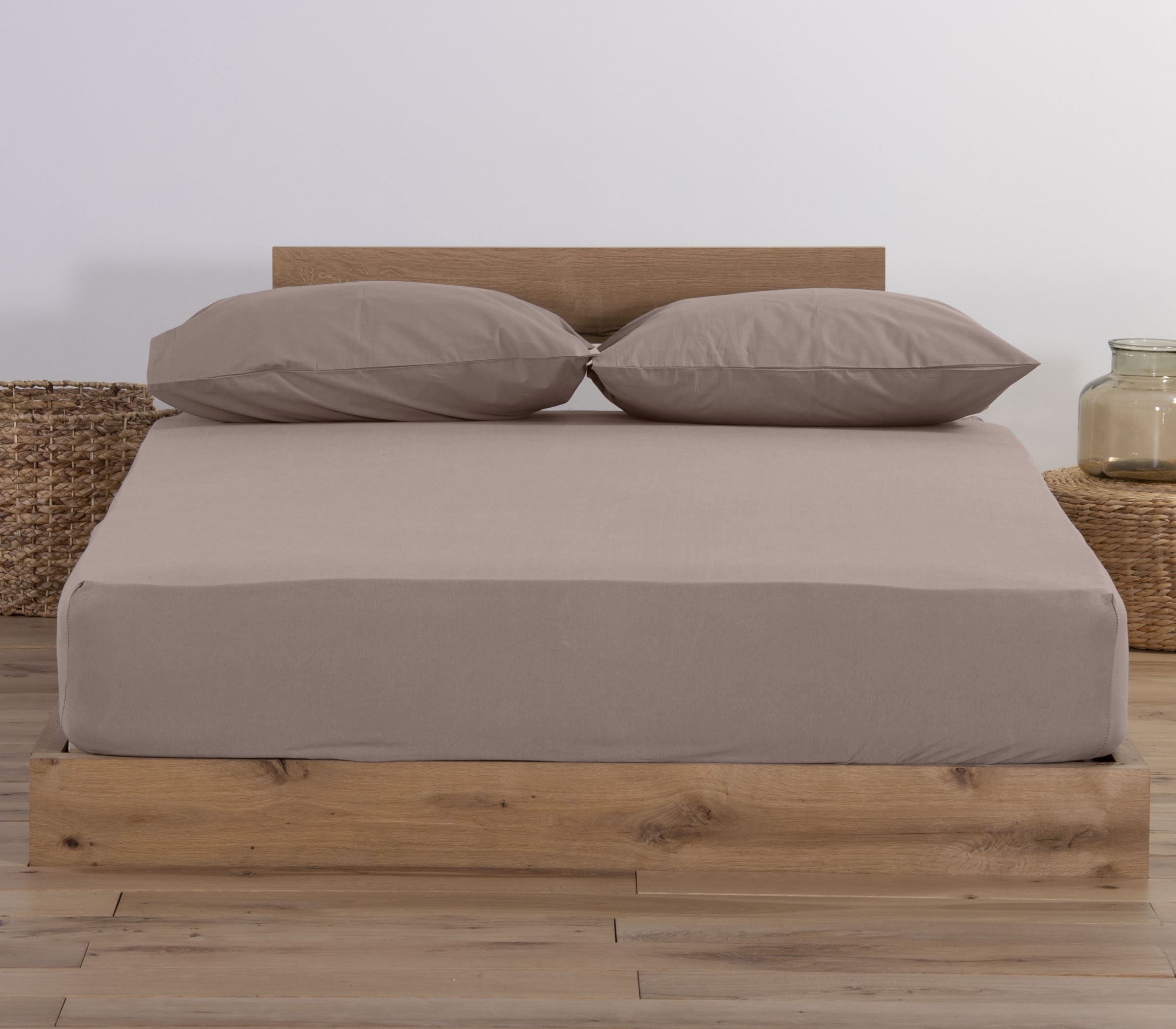 Σεντόνι Μακό Nef-Nef Homeware Μονό Με Λάστιχο Jersey 100X200+30 Mocca