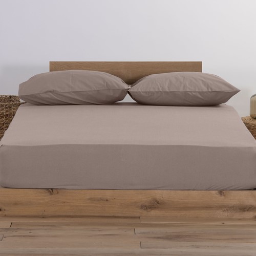 Σεντόνι Μακό Nef-Nef Homeware Μονό Με Λάστιχο Jersey 100X200+30 Mocca