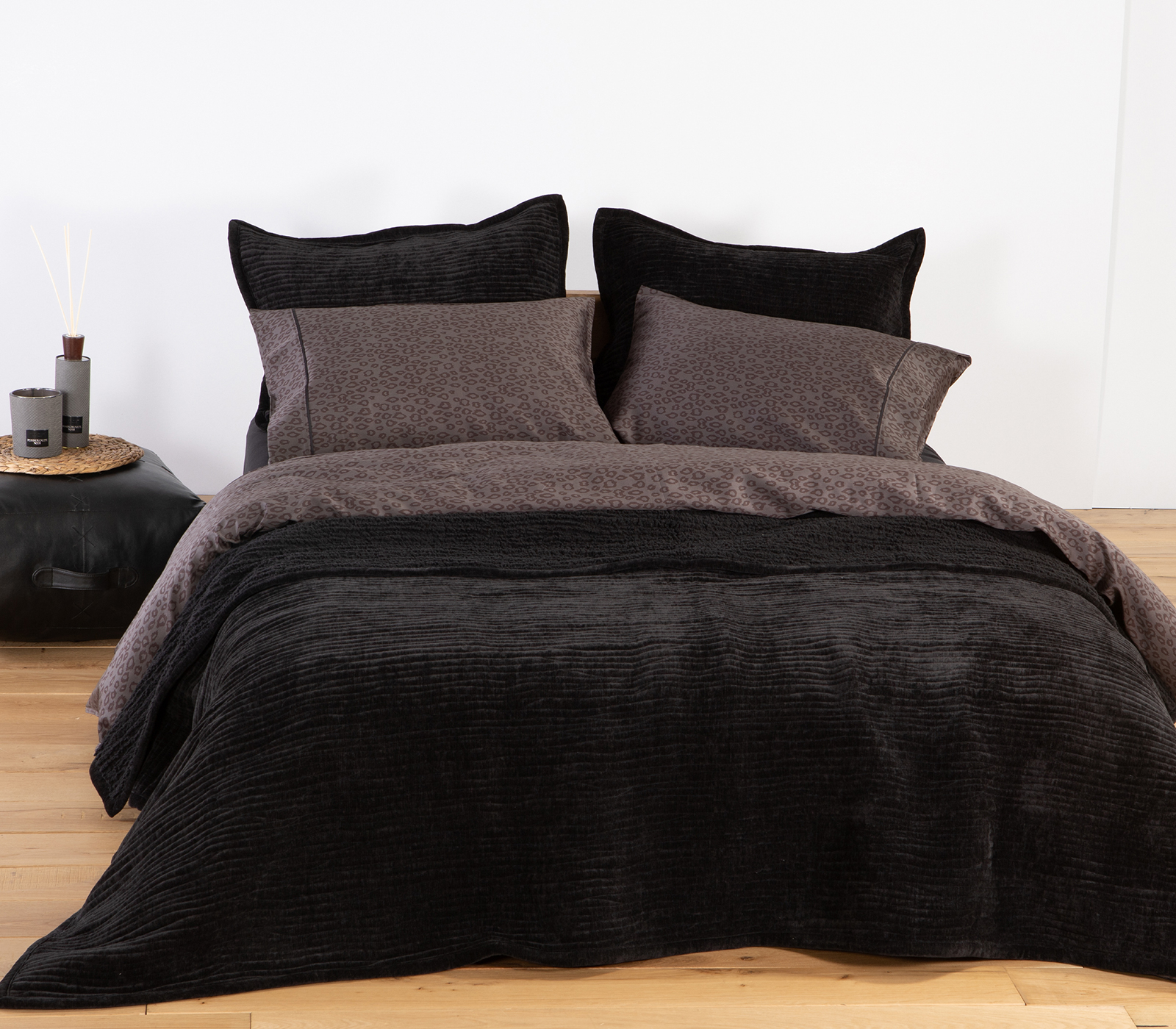 Κουβερλί Υπέρδιπλο Nef-Nef Homeware Elements -Brave 230x240 Black