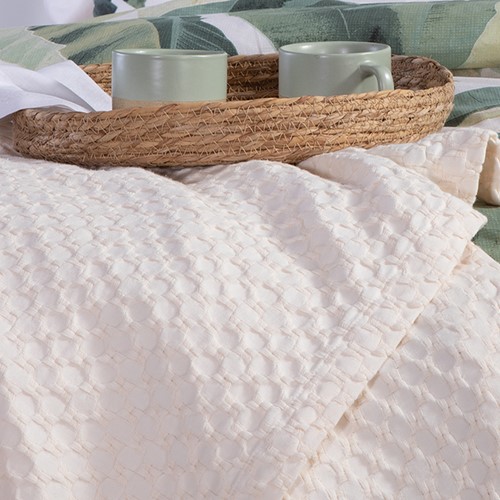 Κουβέρτα Υπέρδιπλη Nef-Nef Πικέ Elmer 230x240 Ecru